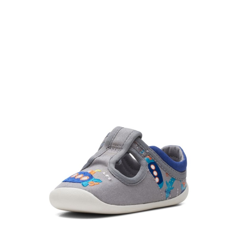 Clarks Roamer Sun Toddler Dječake Platnene Cipele Sive | Hrvatska-21698