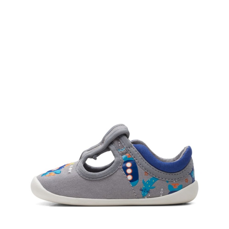 Clarks Roamer Sun Toddler Dječake Platnene Cipele Sive | Hrvatska-21698