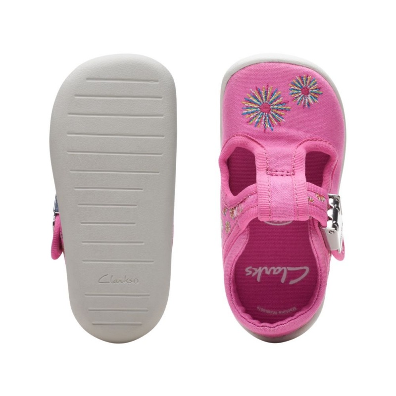 Clarks Roamer Sun Toddler Djevojčice Platnene Cipele Roze | Hrvatska-43071