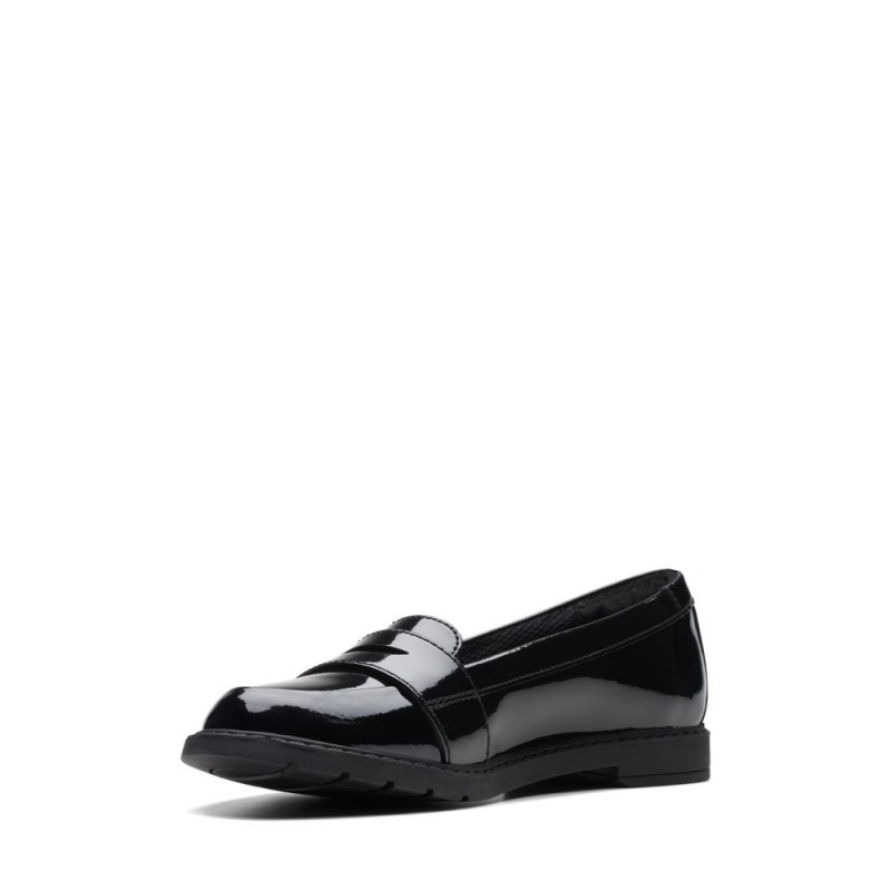 Clarks Scala Loafer Djevojčice School Shoes Crne | Hrvatska-35147