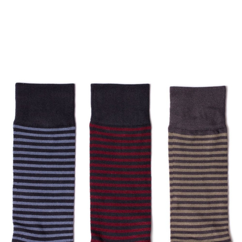 Clarks Stripe Socks 3 Pack Muške Čarape Visebojne | Hrvatska-45798