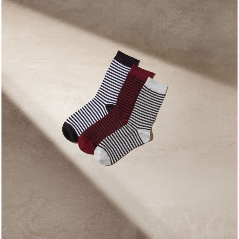 Clarks Stripe Socks 3 Pack Ženske Čarape Visebojne | Hrvatska-53042