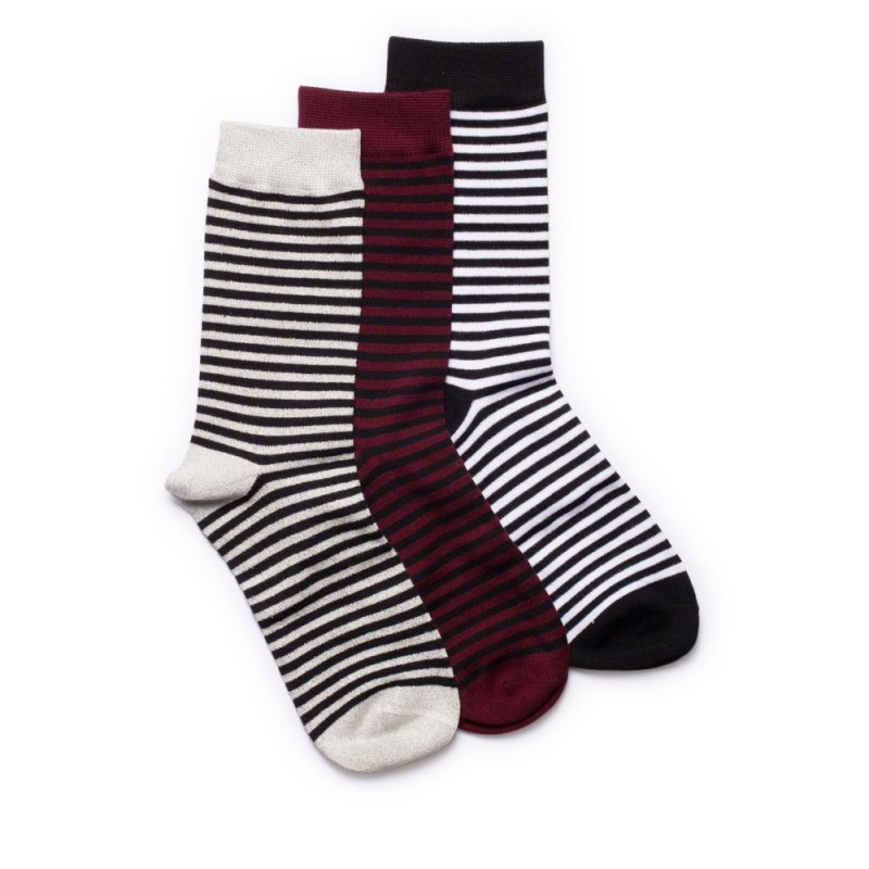 Clarks Stripe Socks 3 Pack Ženske Čarape Visebojne | Hrvatska-53042