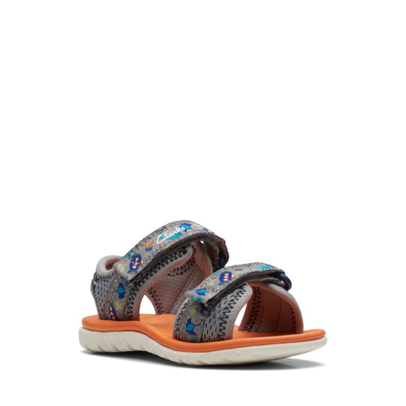 Clarks Surfing Tide Toddler Dječake Sandale Sive | Hrvatska-45028