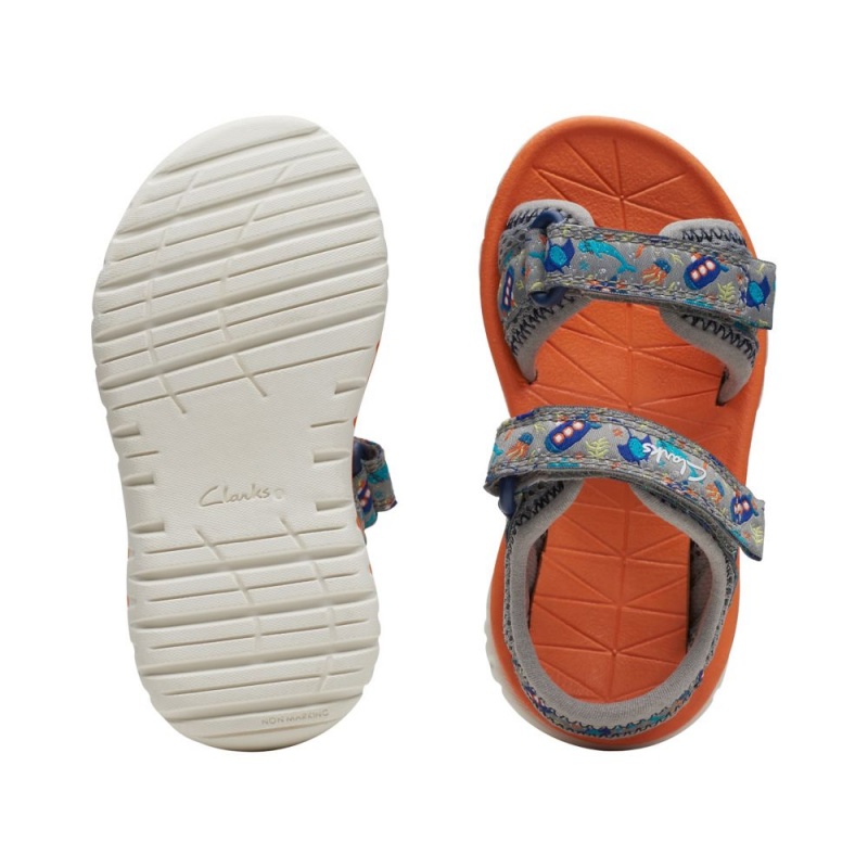 Clarks Surfing Tide Toddler Dječake Sandale Sive | Hrvatska-45028