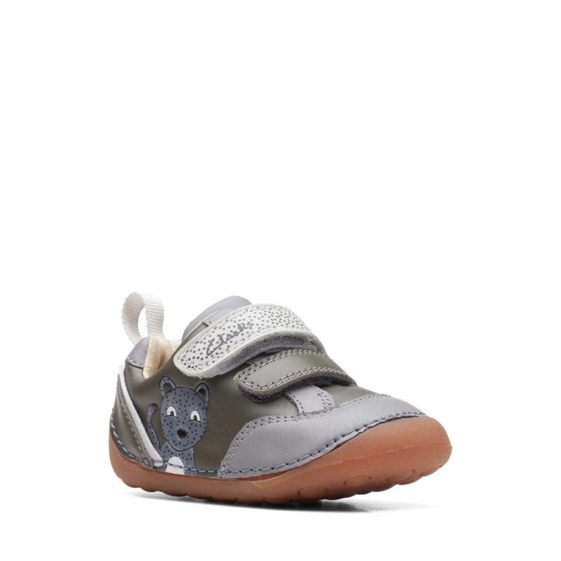 Clarks Tiny Print Toddler Dječake Cipele Sive | Hrvatska-12036