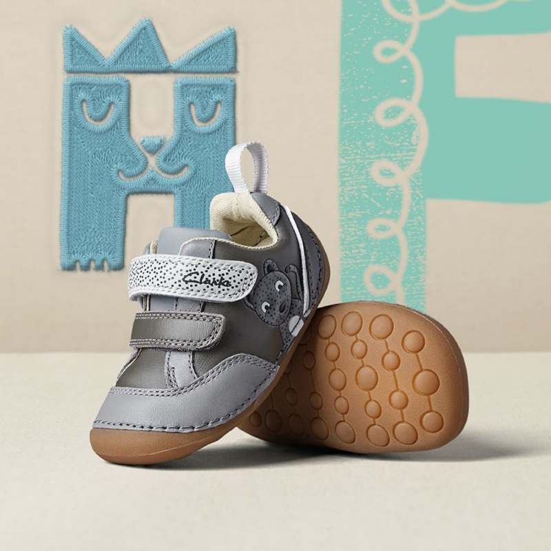 Clarks Tiny Print Toddler Dječake Cipele Sive | Hrvatska-12036