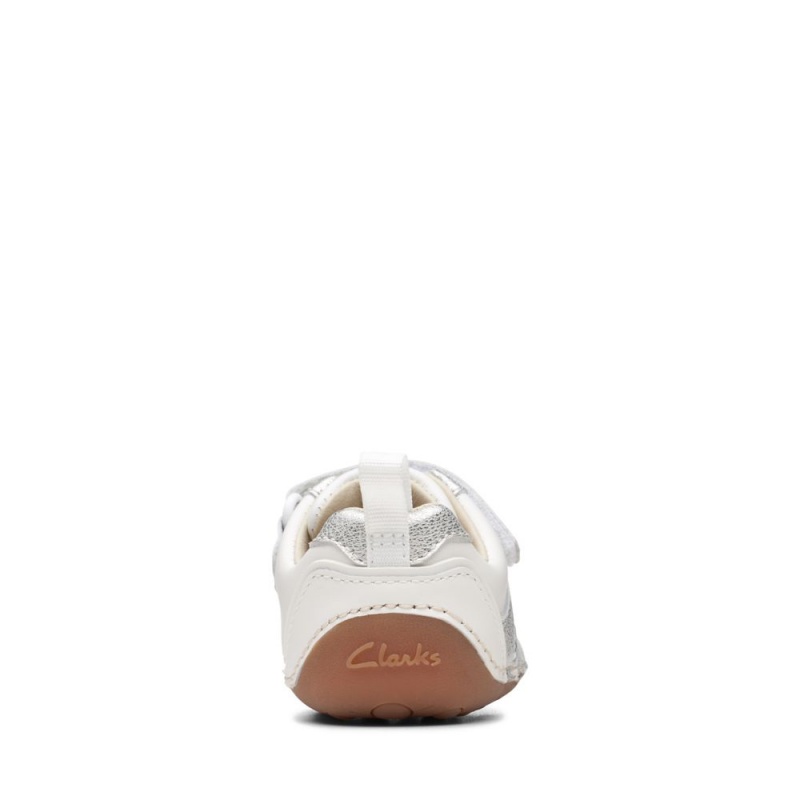 Clarks Tiny Sky Toddler Djevojčice Cipele Bijele Metalne | Hrvatska-74650