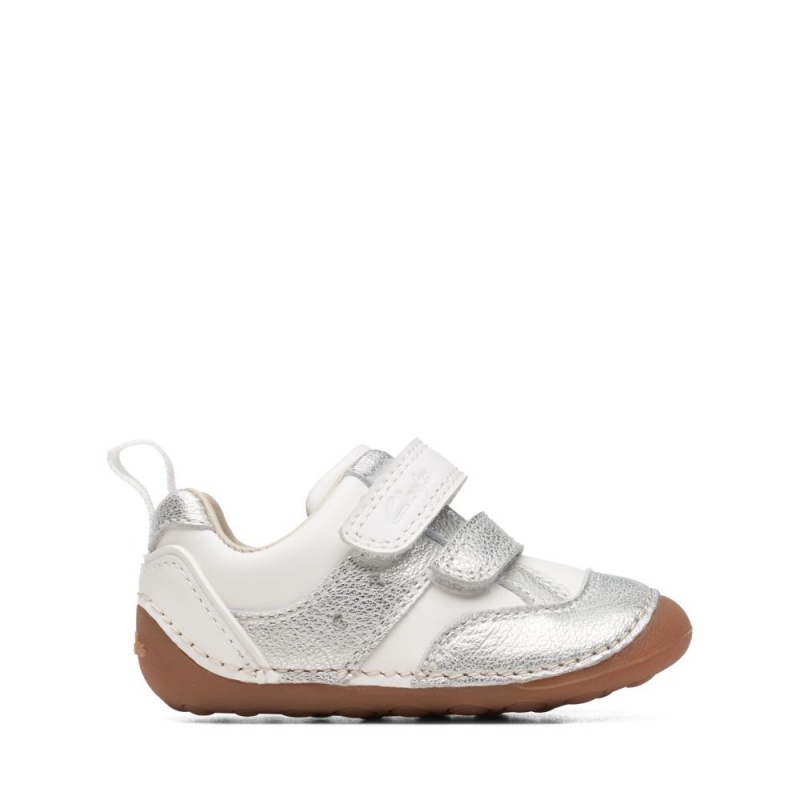 Clarks Tiny Sky Toddler Djevojčice Cipele Bijele Metalne | Hrvatska-74650