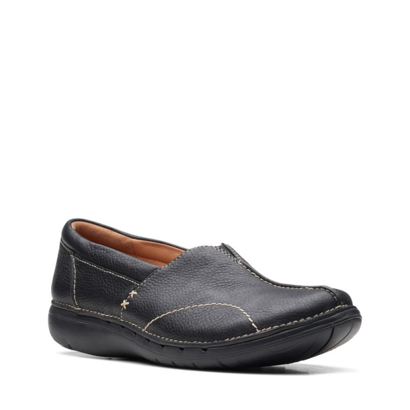 Clarks Un Loop Stride Ženske Ravne Cipele Crne | Hrvatska-23465