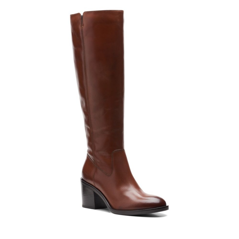 Clarks Valvestino Hi Ženske Knee-high Boots Tamno Smeđe | Hrvatska-58364