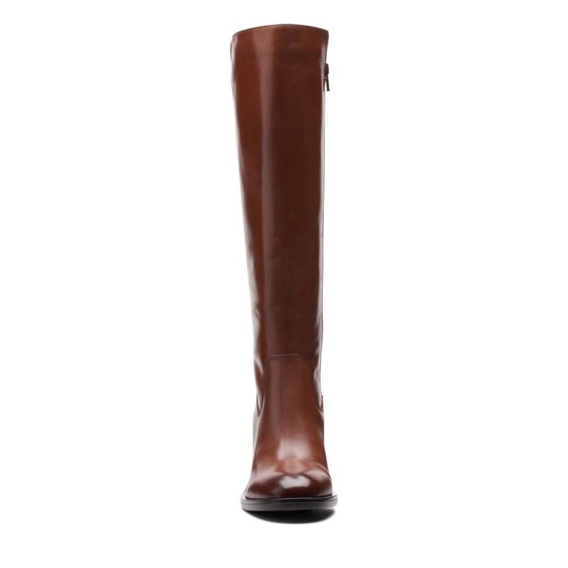 Clarks Valvestino Hi Ženske Knee-high Boots Tamno Smeđe | Hrvatska-58364