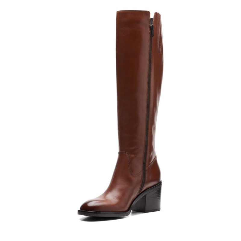 Clarks Valvestino Hi Ženske Knee-high Boots Tamno Smeđe | Hrvatska-58364