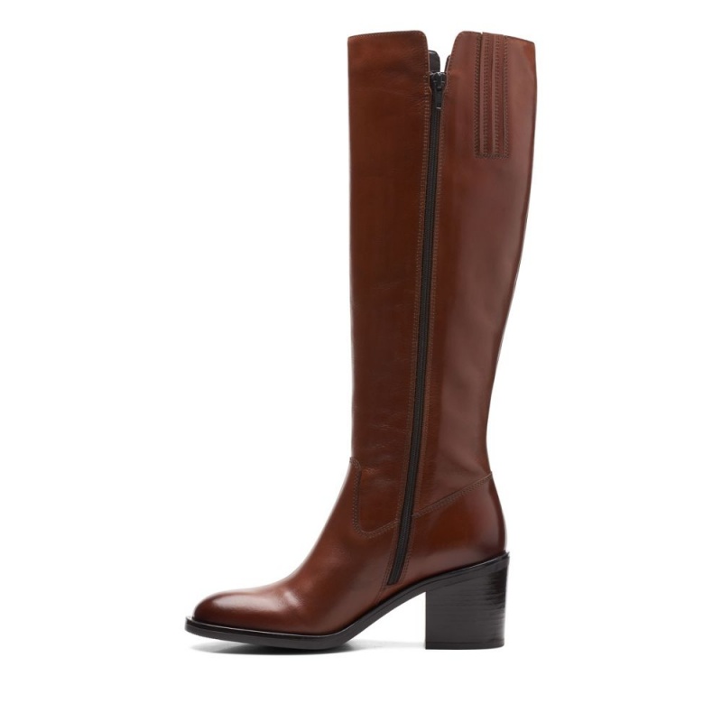 Clarks Valvestino Hi Ženske Knee-high Boots Tamno Smeđe | Hrvatska-58364