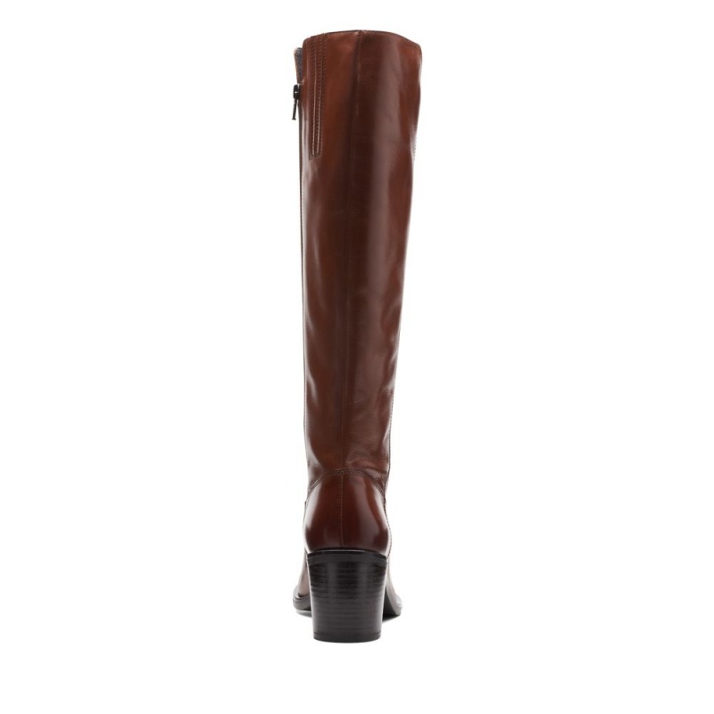 Clarks Valvestino Hi Ženske Knee-high Boots Tamno Smeđe | Hrvatska-58364