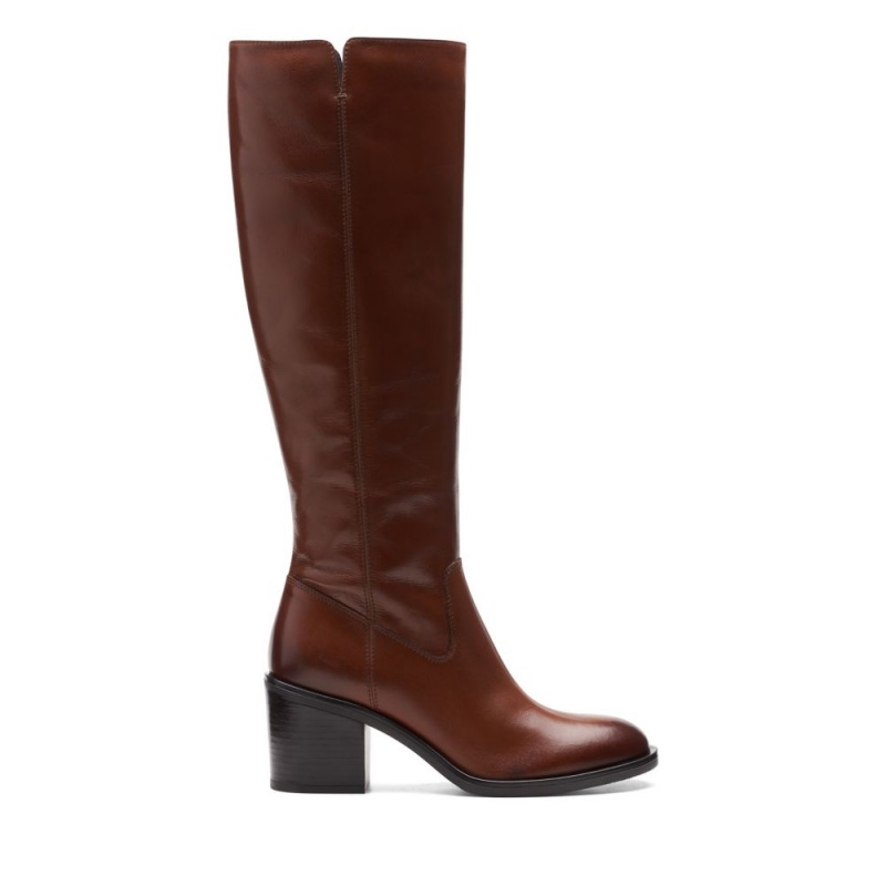 Clarks Valvestino Hi Ženske Knee-high Boots Tamno Smeđe | Hrvatska-58364