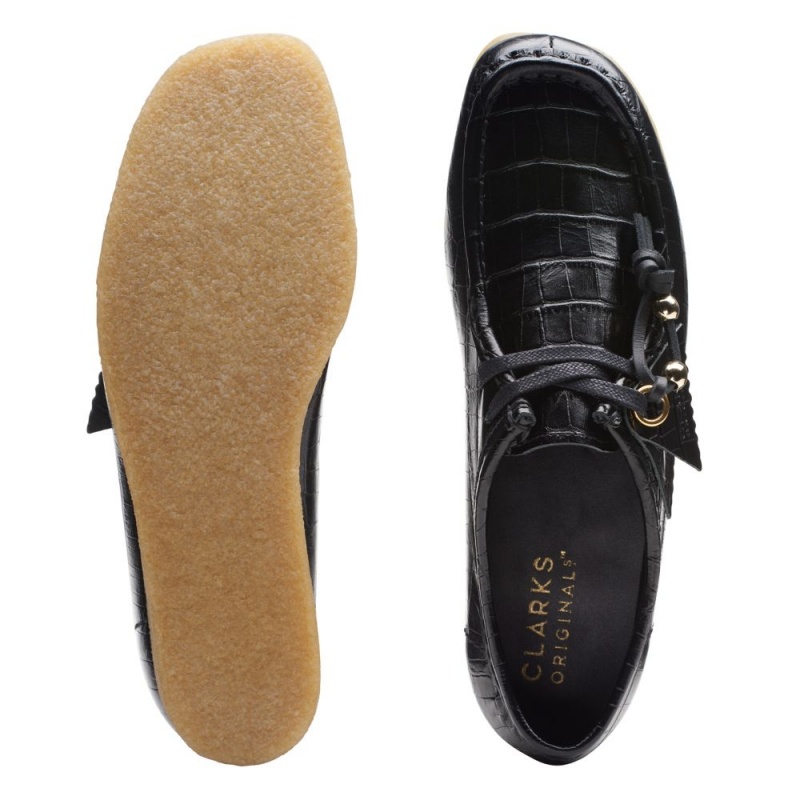 Clarks Wallabee Ženske Cipele Crne | Hrvatska-47986