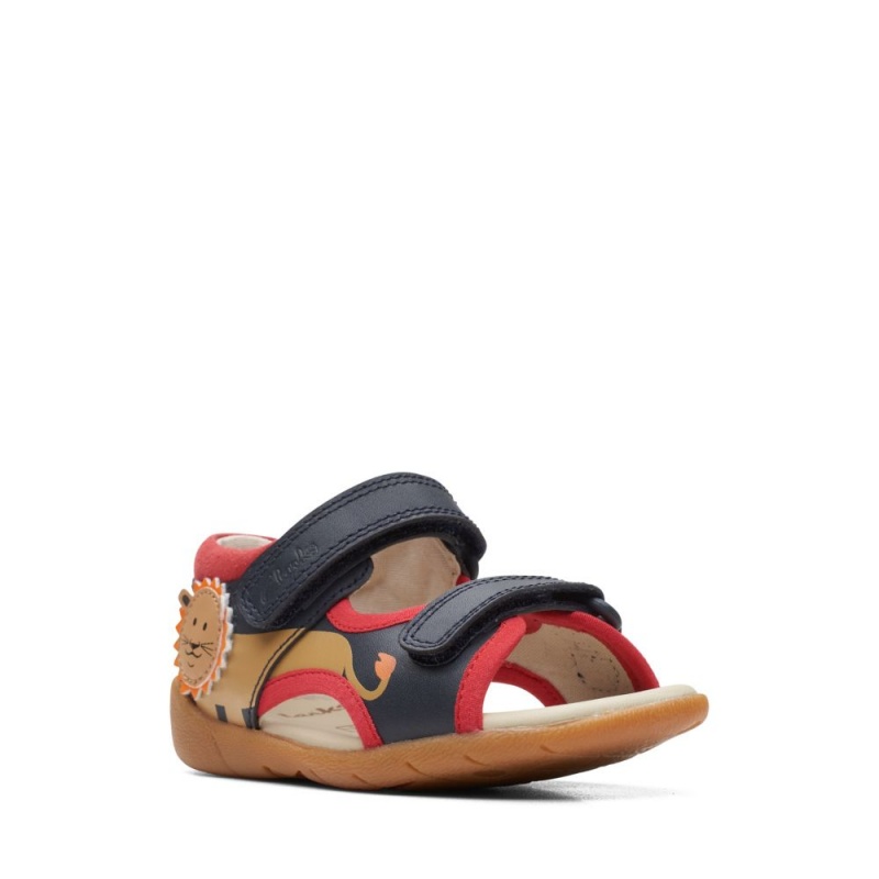 Clarks Zora Jungle Toddler Dječake Sandale Tamnoplave Crvene | Hrvatska-50729