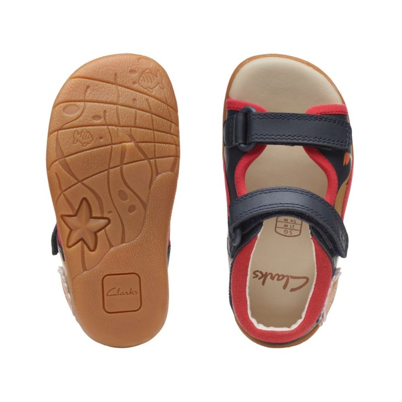 Clarks Zora Jungle Toddler Dječake Sandale Tamnoplave Crvene | Hrvatska-50729