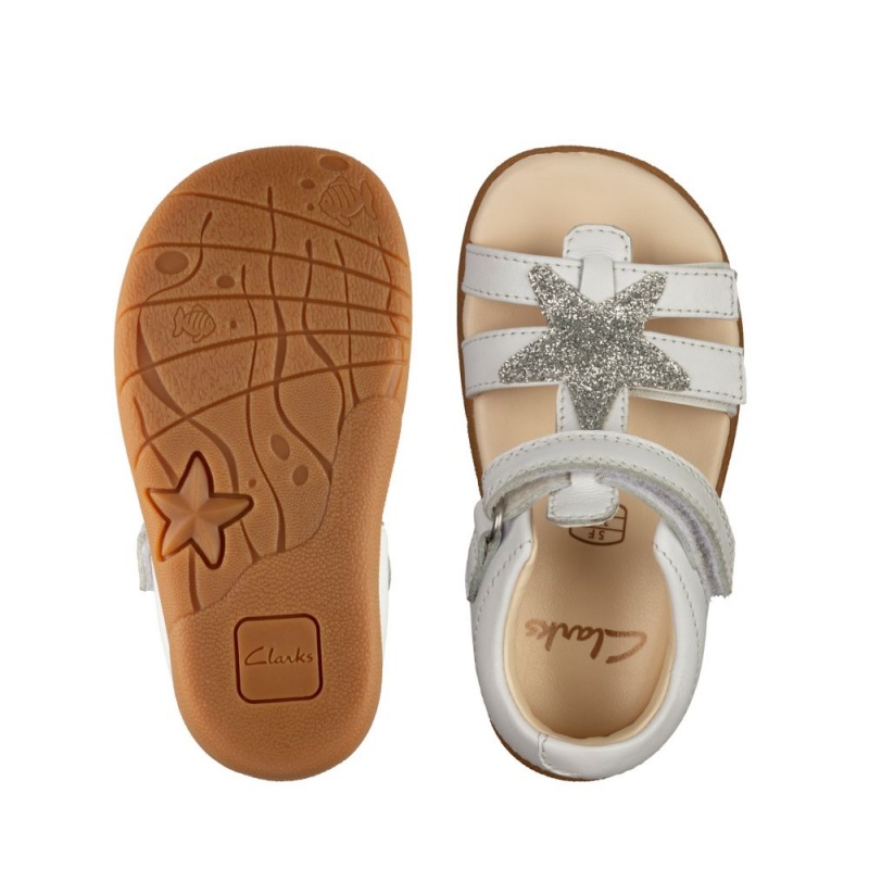 Clarks Zora Summer Toddler Djevojčice Sandale Bijele | Hrvatska-89416